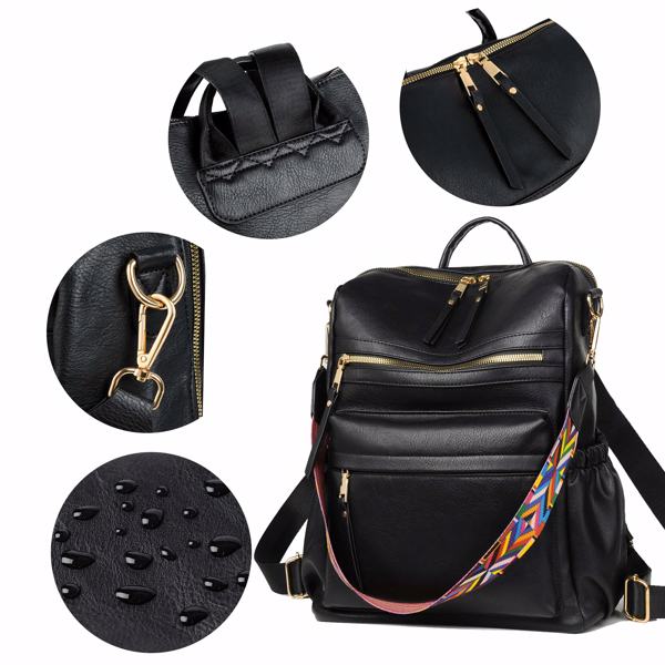 Women's Fashion Backpack Wallet Multi purpose Design Handbag and Shoulder Bag Leather Women's Backpack Backpack Bag Four colors