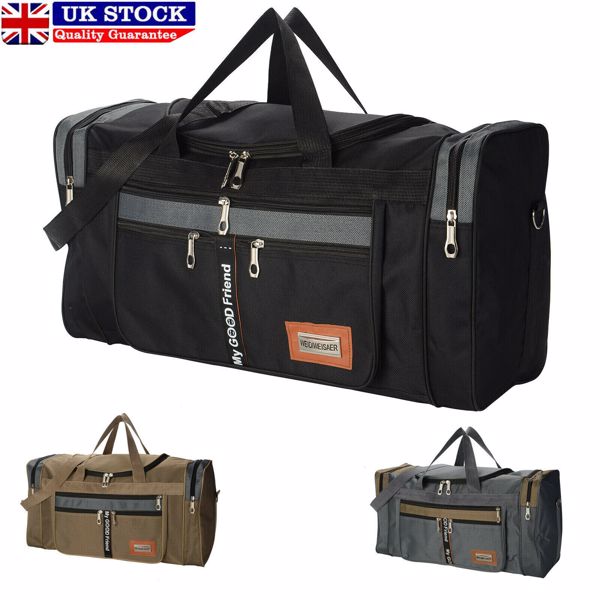 Mens extra large big sports gym holdall bag travel work cabin barrel bag UK