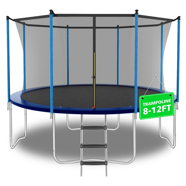 10ft Blue Outdoor Toddler Trampoline with Enclosure Safety Net Jumping Fun Trampoline, heavy-duty jump pads, spring-loaded for children and adults,  Gifts for Boys/Girls