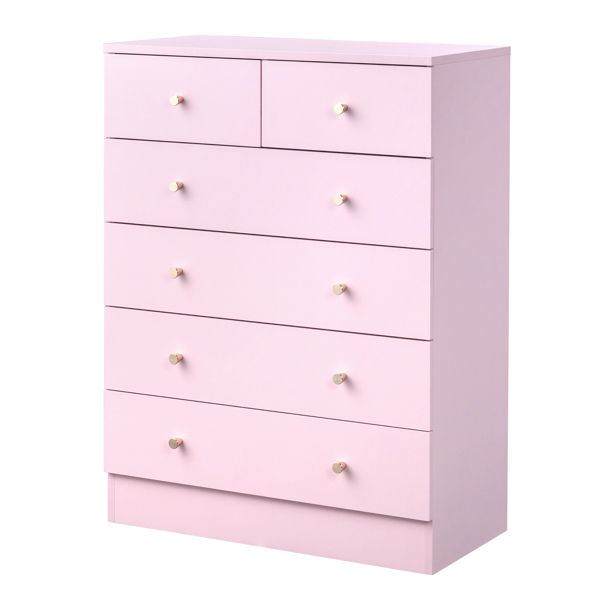 Modern Simple 6-Drawer Dresser Pink