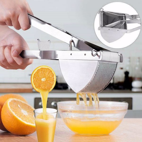 New Large Stainless Steel Potato Ricer Masher Fruit Press Juicer Crusher Squeeze