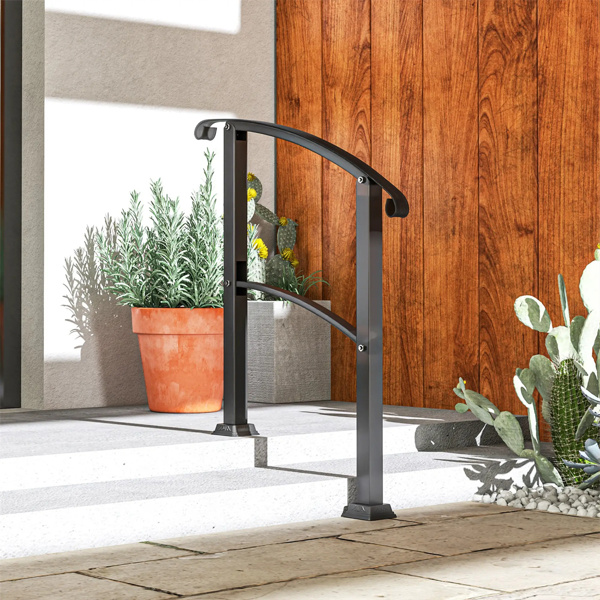  Black Step Metal Handrails for Outdoor Steps Stair Railing