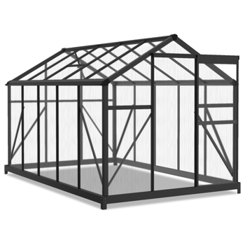 6x10 Hybrid Polycarbonate Greenhouse black