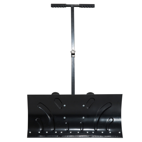 Snow Shovel Rolling Pusher 31.75" x 29.25" x 42.25" Black  