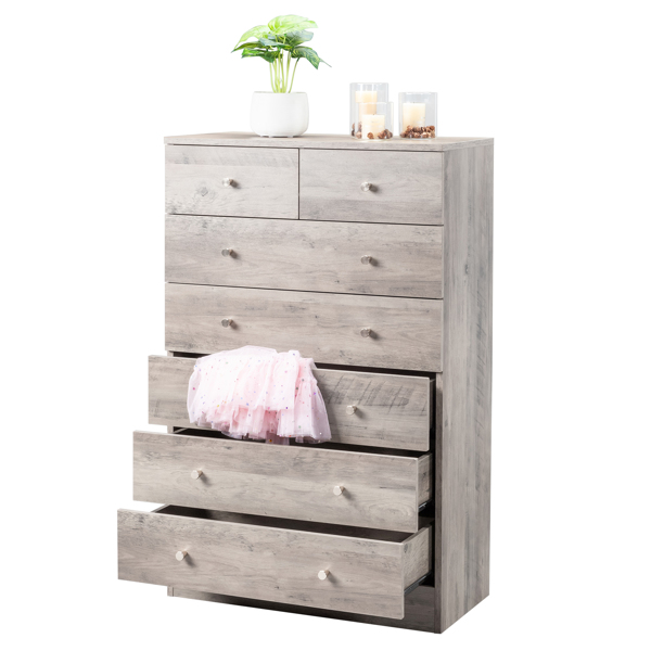 Modern Simple 7-Drawer Dresser Gray