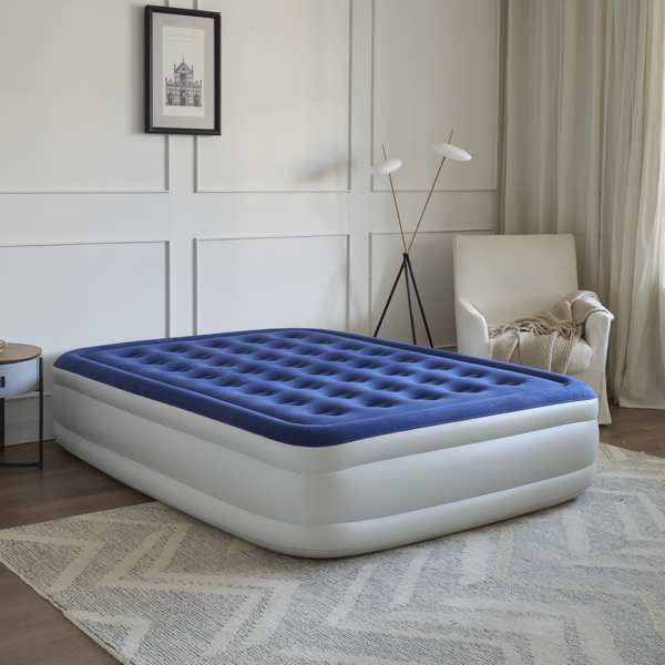 (Twin)1 PC Pillow Top Plush Queen Air Mattress With Built-in High-Speed Pump Best For Home or Outdoor(Prohibited temu, no shipments on weekends)