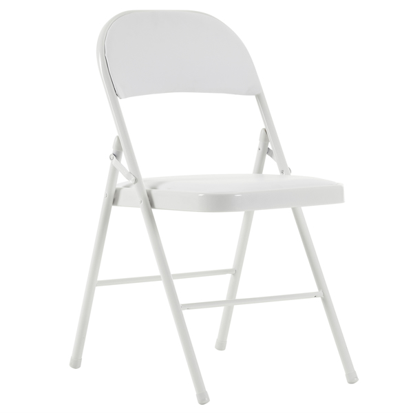 【Old Code：33292149】4pcs Elegant Foldable Iron & PVC Chairs for Convention & Exhibition White