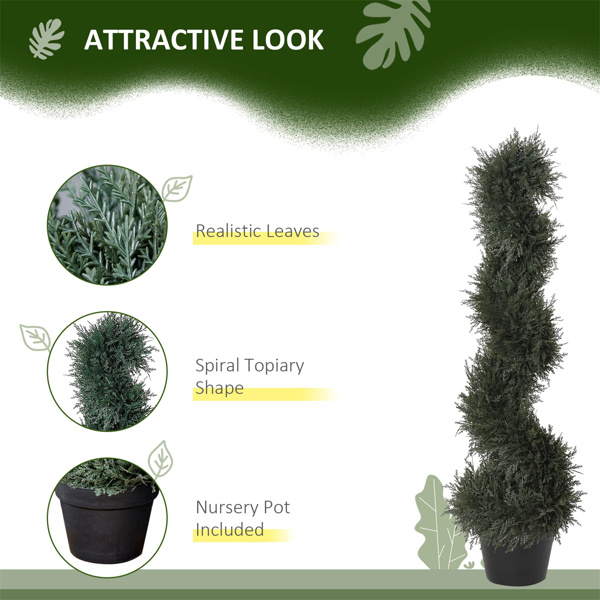 3 feet pre-potted spiral fake plant simulation tree