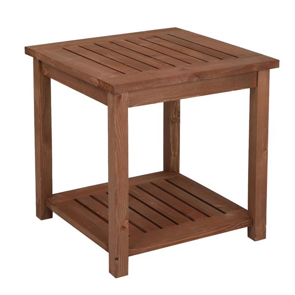 Square Wood Side Table Carbonized Color