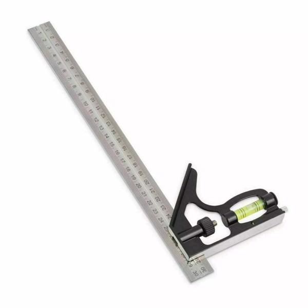 300mm (12") Adjustable Engineers Combination Try Square Set Right Angle Ruler UK