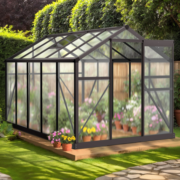 6x10 Hybrid Polycarbonate Greenhouse black