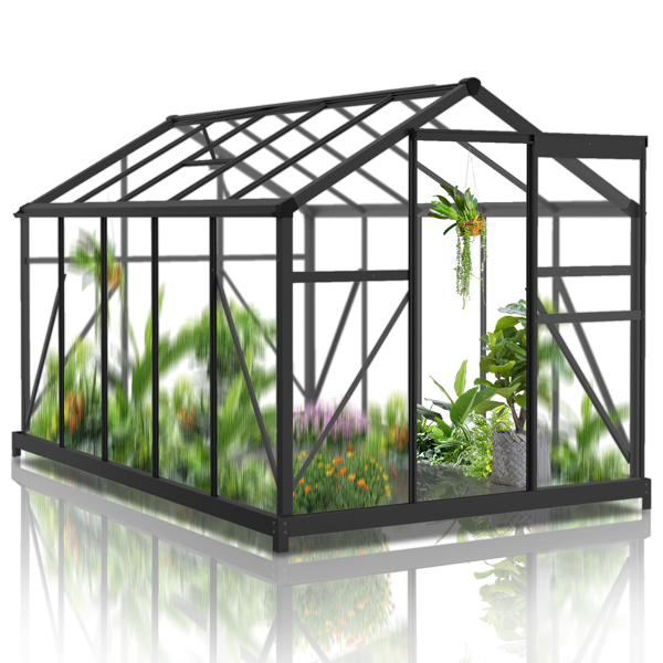 6x10 Hybrid Polycarbonate Greenhouse black