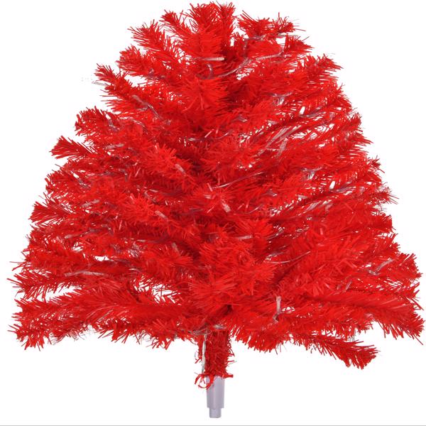 6 FT Pre-lit Santa Claus Tree, Hinged Christmas Tree Artificial Pine Tree with 250 Lights, 900 Branch Tips and Remote Control for Holiday Party Store Office Home, Red