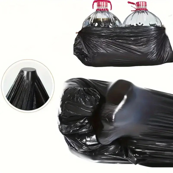 1.9MIL thick 50 gallon black garbage bag, suitable for disposable garbage bags in kitchens, lawns, kitchens, offices, and restaurants. Plastic bags for cleaning 39.4in * 47.2in, 50PCS