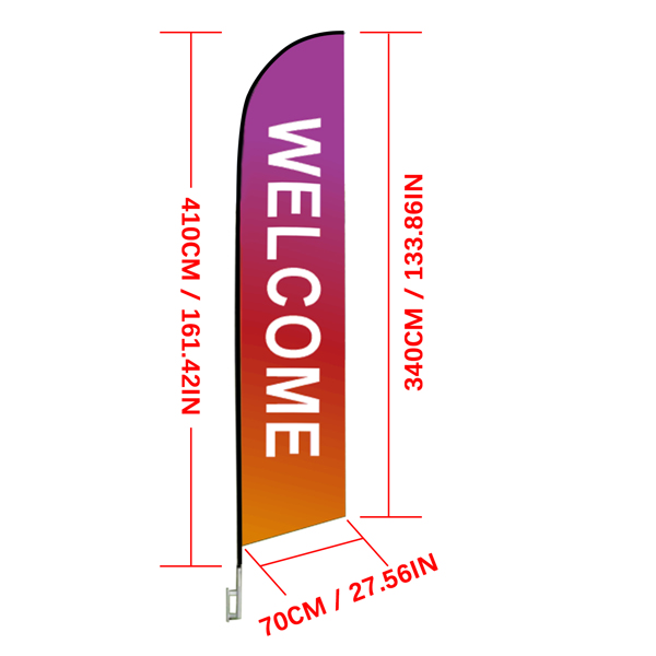 3-Piece Advertising Flagpole Stand Open Feather Flags w/Pole Kit 3 Banner Flags 3 Poles 3Ground Stakes for Business