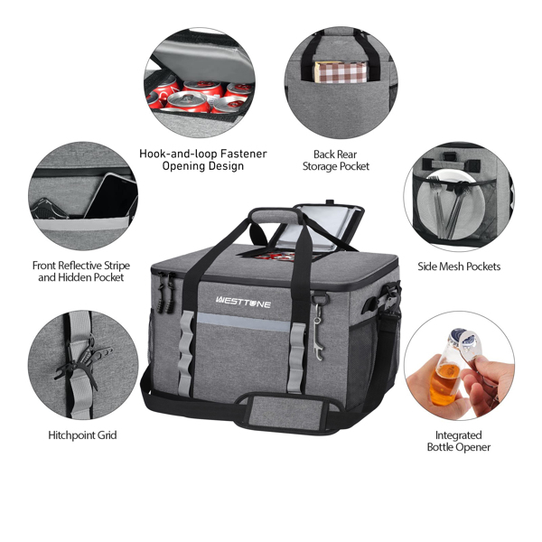 75cans (13 gallons) cooler bag, portable for Grocery Shopping,Camping,Travling （Amazon Shipping）（Prohibited by WalMart）（No shipment on weekends）