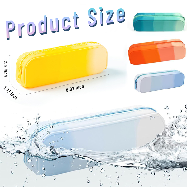 4-piece pencil case, pencil case, silicone waterproof pencil case, suitable for school office supplies