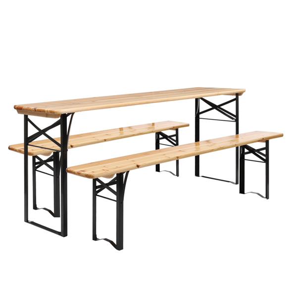 【Replace 28819587】Picnic Combo 3PCS Set, 5.8FT Wood Table and Bench Set