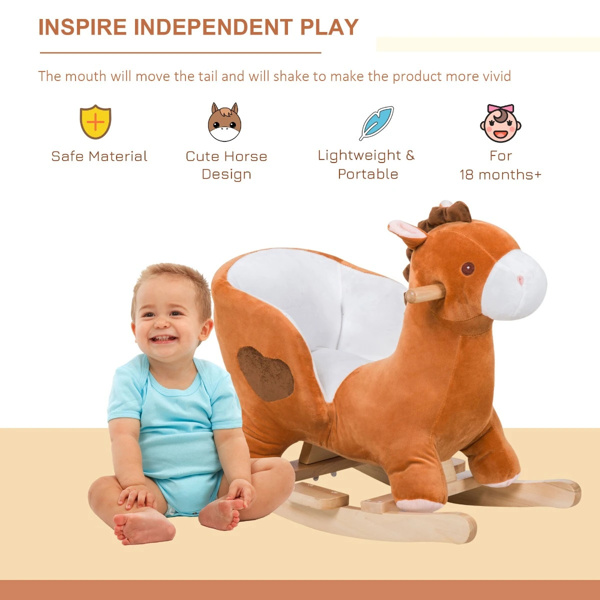  Baby rocking horse toy with music playback Pony style