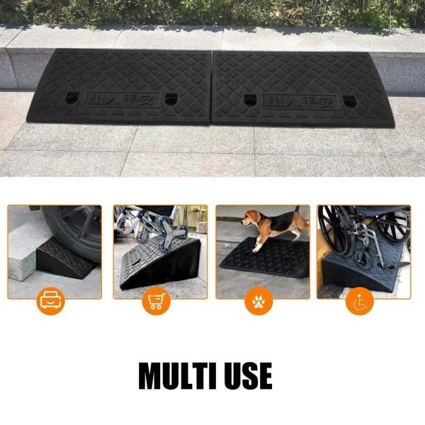 Vehicle Slope Ramp Universal Heavy Duty Rubber Kerb Ramps Car Bikes Threshold