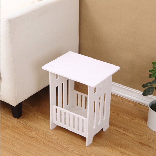 White Bedside Table Cabinet Nightstand Small Side End Table Storage Organizer U