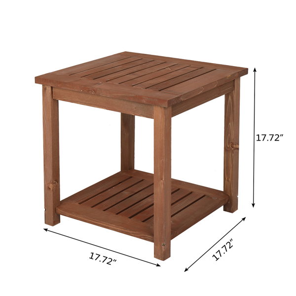 Square Wood Side Table Carbonized Color