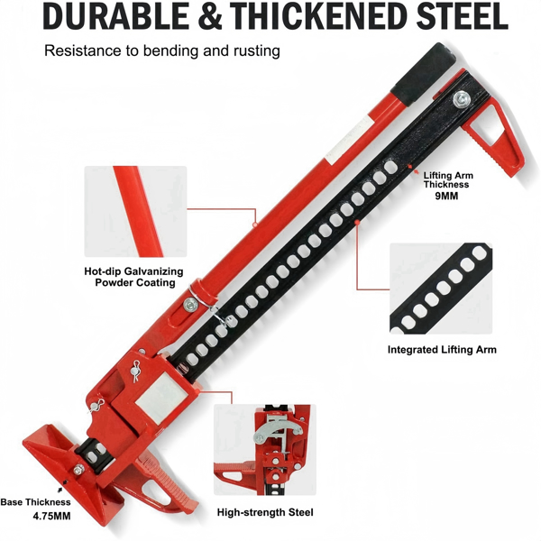 48'' Universal Farm Jack Tractor Truck SUV Bumper Jack Ratcheting Off Road Trail Jack 3-Ton Capacity Lift Bumper Utility