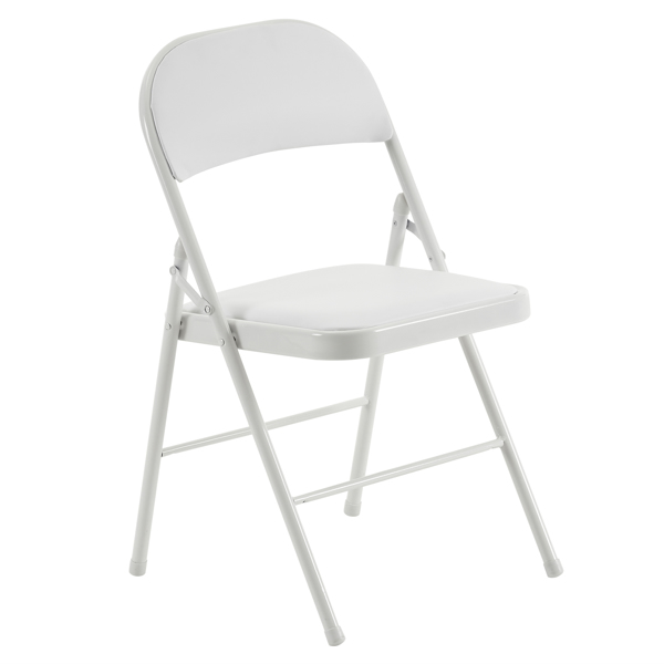 【Old Code：33292149】4pcs Elegant Foldable Iron & PVC Chairs for Convention & Exhibition White