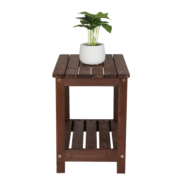 Rectangular Wood Side Table Light Brown