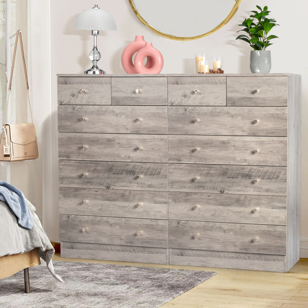 Modern Simple 7-Drawer Dresser Gray