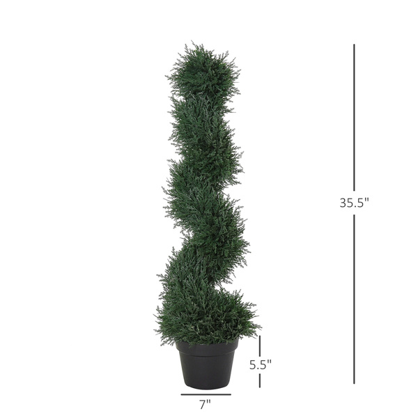 3 feet pre-potted spiral fake plant simulation tree