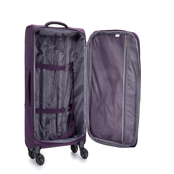 3-Piece Set (18/Travelbag/toiletry bag) ,Softshell Suitcase Spinner Wheels Terylene Polyester Luggage Sets Carry On Suitcase Luggage Lightweight Durable Suitcase  PURPLE