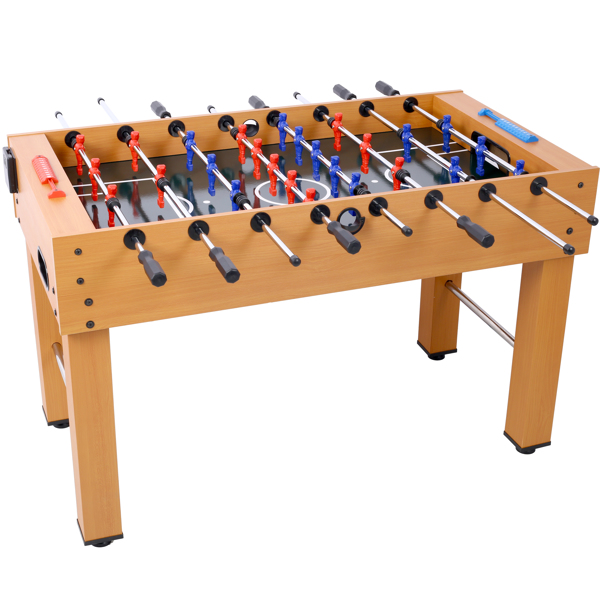 54-Inch Hurricane Foosball Table for Family Game Rooms with Light Cherry Finish, Analog Scoring and Free Accessories brown