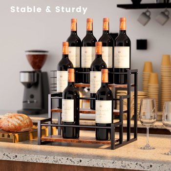 Coffee syrup rack organizer syrup bottle rack coffee bar rack 3 layers 12 bottle storage rack for storing syrup, wine, kitchen coffee station seasonings