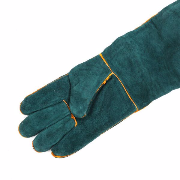 62CM Anti-Bite Pet Training Gloves Double LeatherReptile Protection Gloves