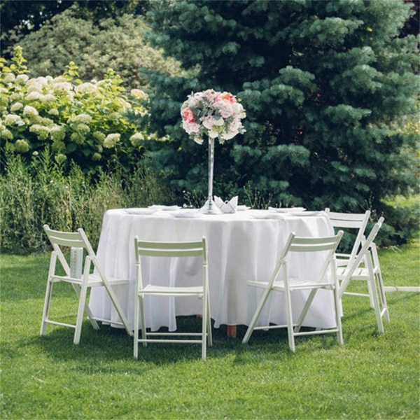 10 PCS White Restaurant Tablecloth ,90"