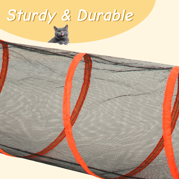 Outdoor Cat Enclosures for Indoor Cats, 6 in 1 Portable Cat Play Tent with Tunnels and Cat Houses for Indoor Outdoor, Cat Playpen Enclosed for Cats Rabbits and Small Animals, Orange