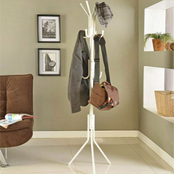 Coat Stand Coat/Hat/Jacket/Umbrella Floor Standing Rack Clothes Hanger Hooks UK