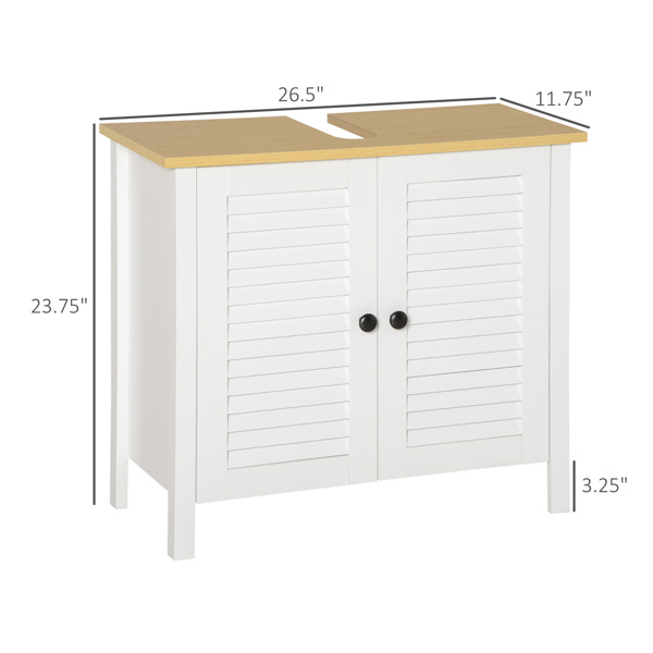 Pedestal Sink Storage Cabinet, Under Sink Cabinet with Double Doors,  Antique White, Walnut-AS ( Amazon Shipping)（Prohibited by WalMart）