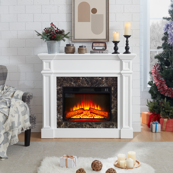 Only Mantel (NOT INCLUDED 23" FIREPLACE)--White, 45.6"W*11.8"D*40"H