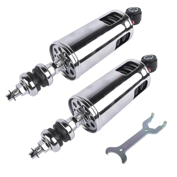 2Pcs Rear Suspension Shocks Adjustable Chrome For Harley Softail Fatboy 2000-2017