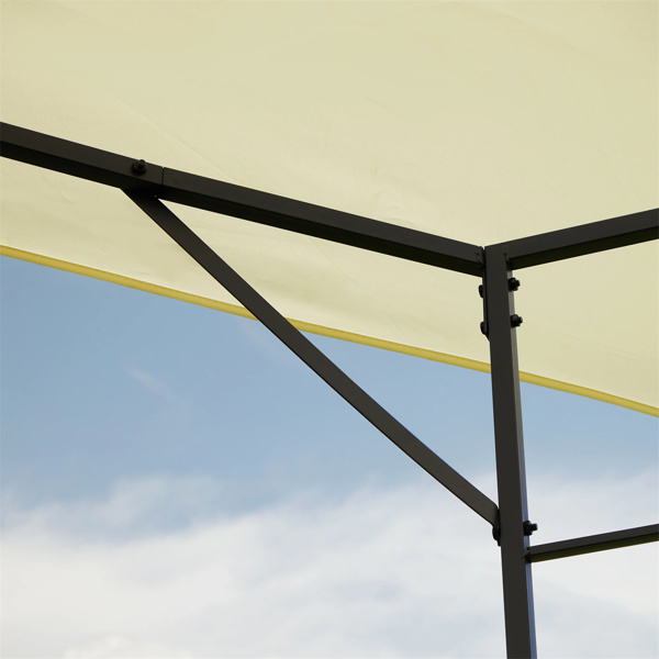 10' x 10' Outdoor Gazebo,Cream White Canopy Shelter