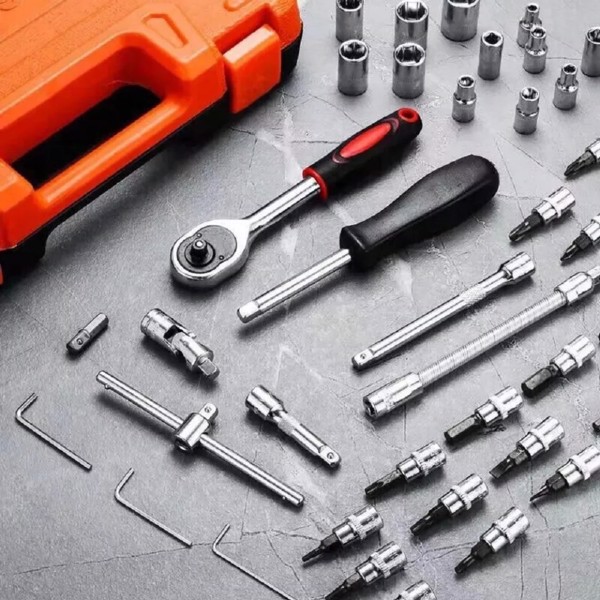 46PCS 1/4" Socket Wrench Screwdriver Bits Ratchet Driver Kit Repairing Tool Set