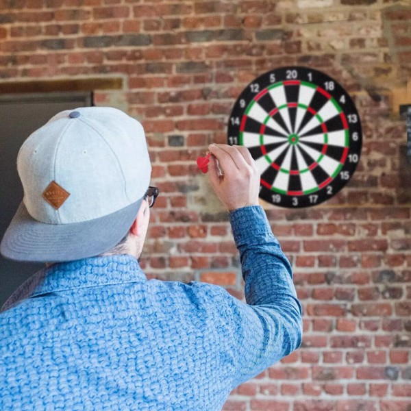 FULL SIZE 17" DARTBOARD SET 6 DARTS FUN FAMILY DART BOARD GAME ADULTS KIDS XMAS