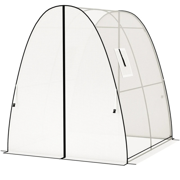 Greenhouse with 2 Doors 6' x 6' x 6.6',  White