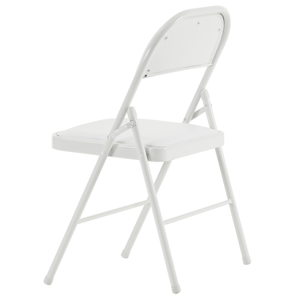 【Old Code：33292149】4pcs Elegant Foldable Iron & PVC Chairs for Convention & Exhibition White