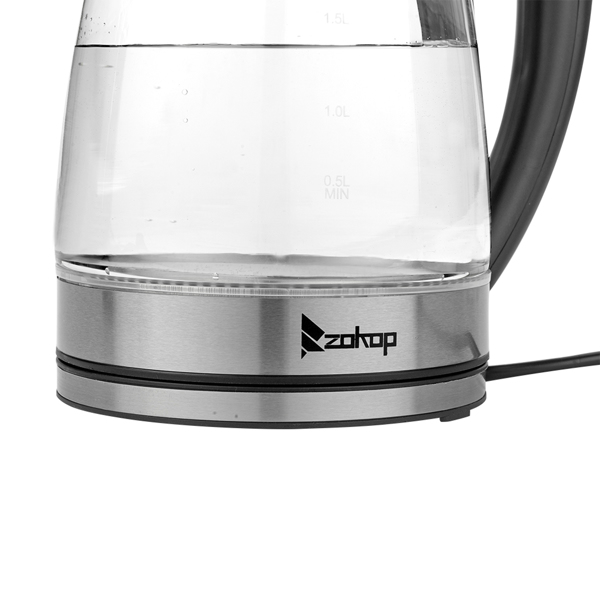 ZOKOP HD-1857-A 220V 2200W 1.8L Electric Glass Kettle EU Plug