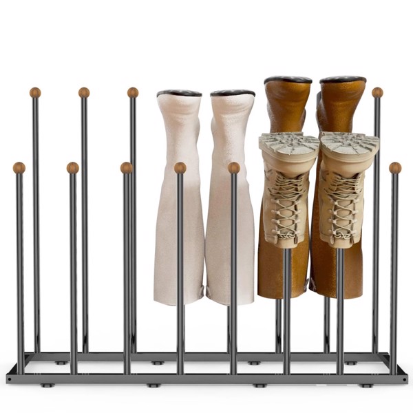 Boot Rack Organizer for 8 Pairs, Free Standing Boot Storage Metal Shoe Rack Fit for Tall Boots