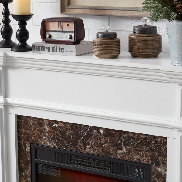 Only Mantel (NOT INCLUDED 23" FIREPLACE)--White, 45.6"W*11.8"D*40"H