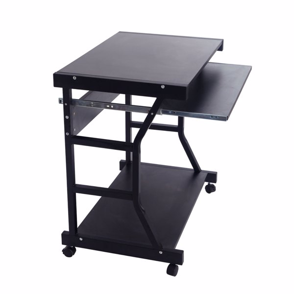 Moveable Four-wheel Computer Desk Black